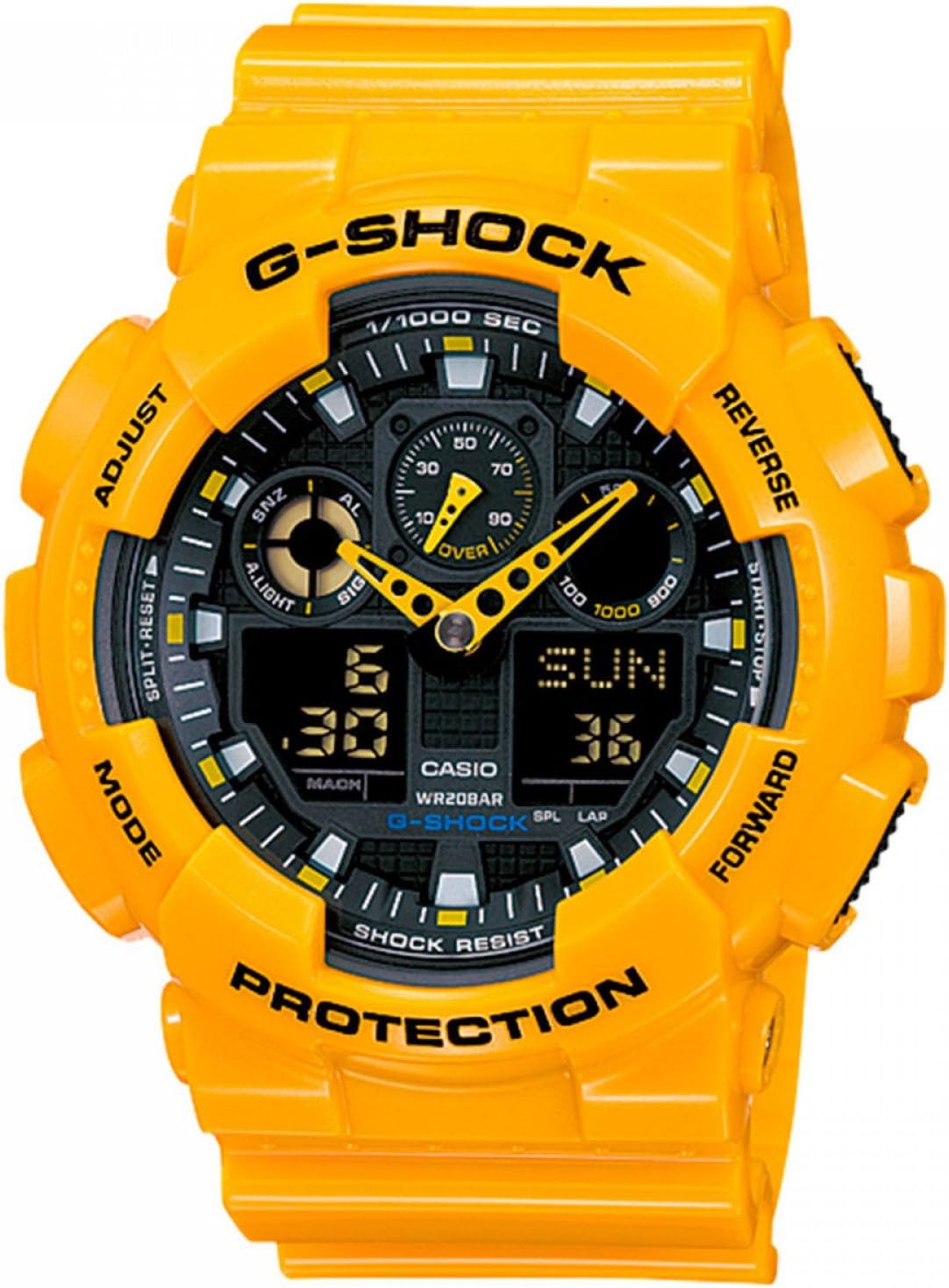 Casio G-Shock GA-100A-9ADR Men's Wristwatch, Yellow