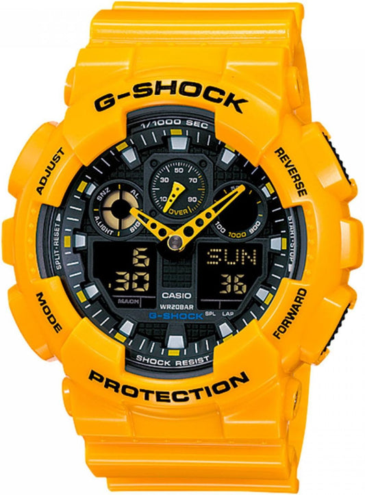 Casio G-Shock GA-100A-9ADR Men's Wristwatch, Yellow