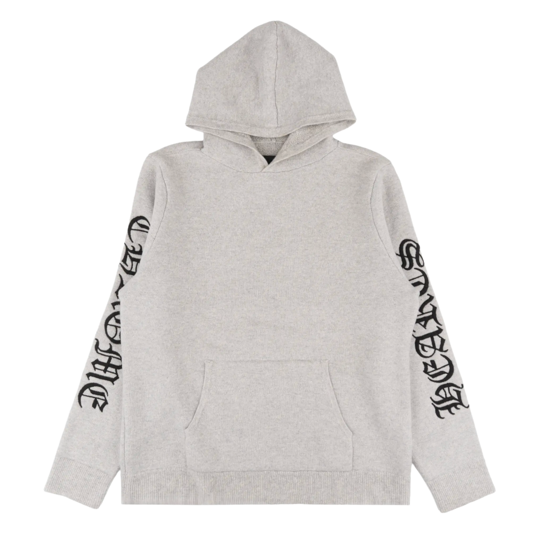 CHROME HEARTS 'GREY CASHMERE' LIFE SENTENCE EMBROIDERED HOODIE