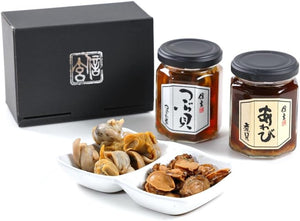 Shingen Foods Boiled Shellfish Assortment Jar Set Gourmet Petit Gift 2 Types of Shellfish Abalone Alcoholic Snack Appetizer