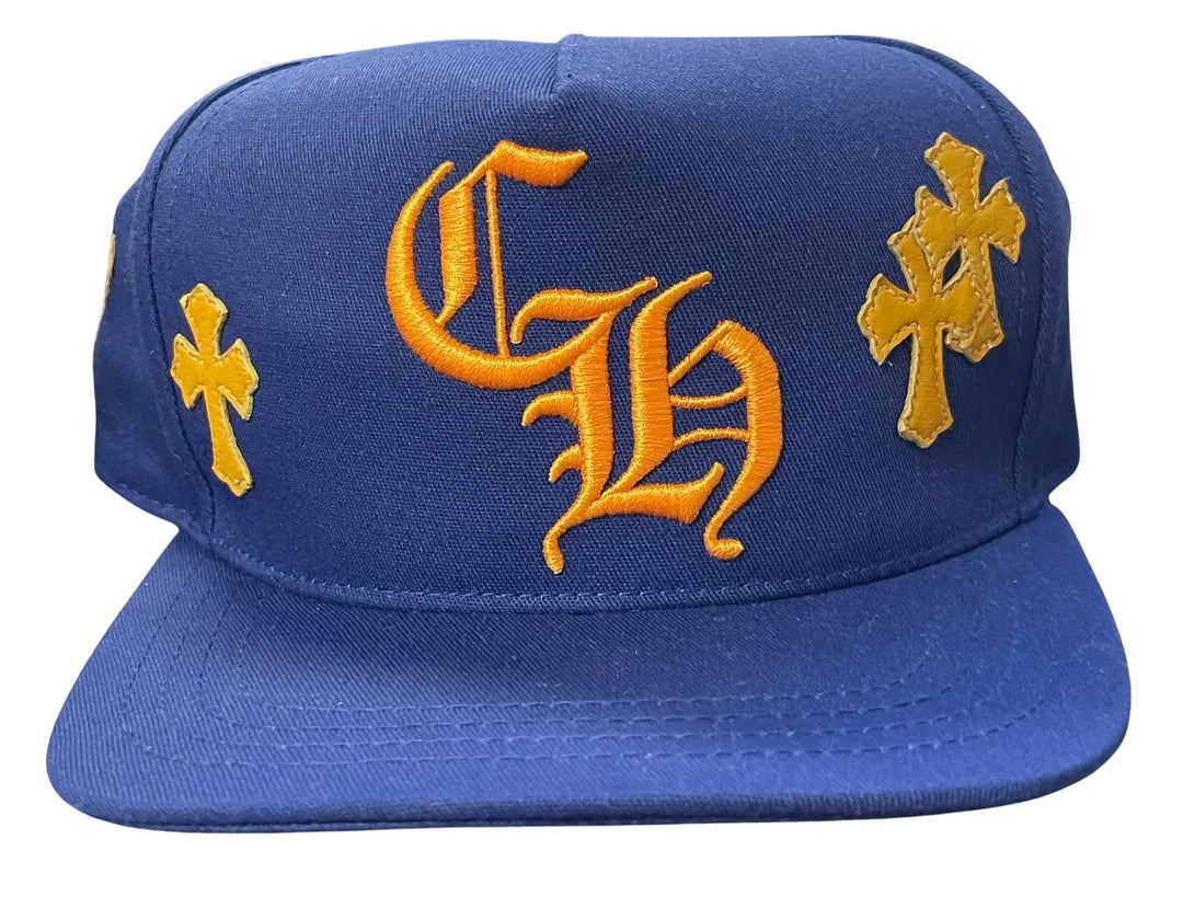 CHROME HEARTS 'COBALT BLUE' CROSS PATCH HAT