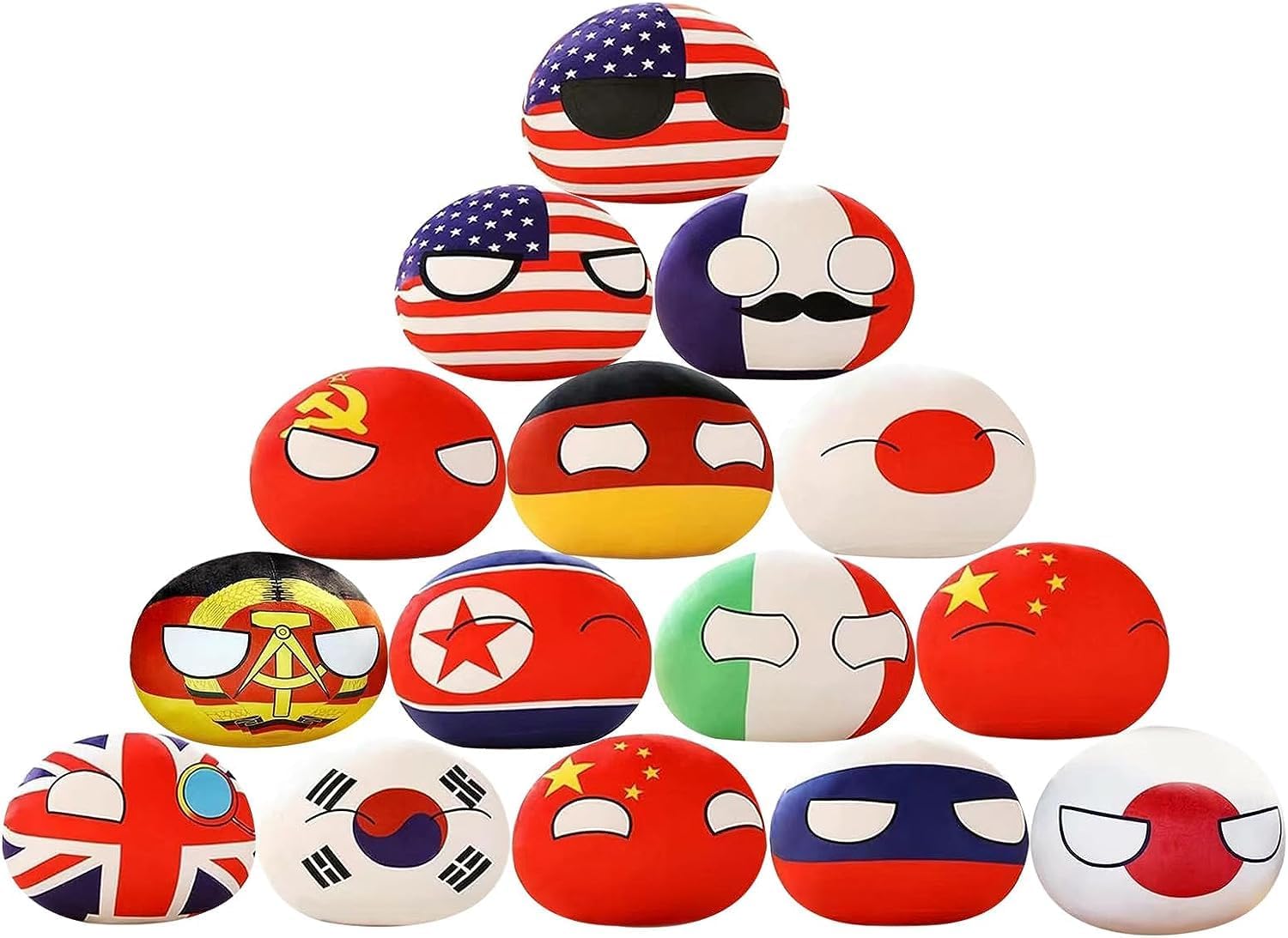 Poland Ball Plush Toy for Kids, Country Ball Plush Mini Pendant Plush Toy Cute Keychain Anime Plush Toy Boy Girl Gift