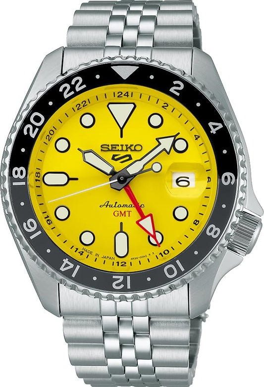 Seiko 5 Sports Style GMT Model, Automatic Mechanical Watch, Seiko Five Sports, Men's Made in Japan, SSK017, Yellow, Overseas Model, Bracelet Type