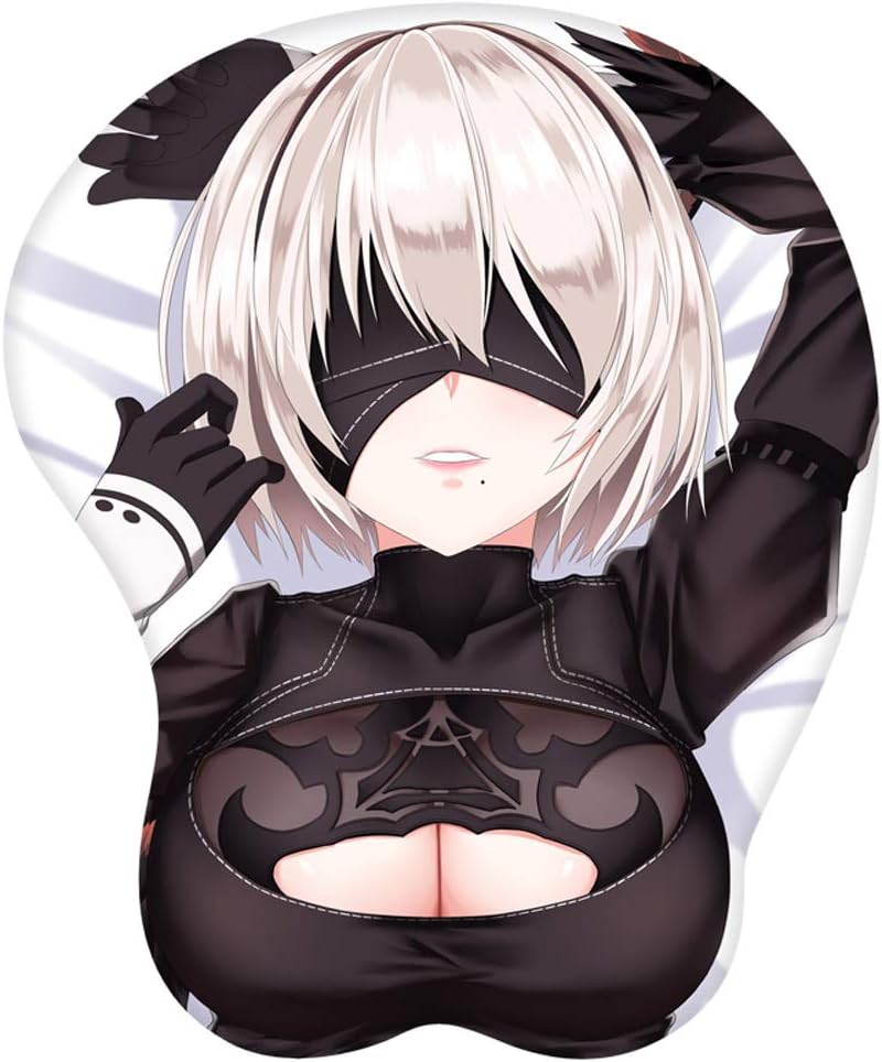 Anime Mouse Pad 3D Mouse Pad Three-dimensional Breasts Buttocks Mouse Pad Chest Cartoon Mouse Pad (B)
