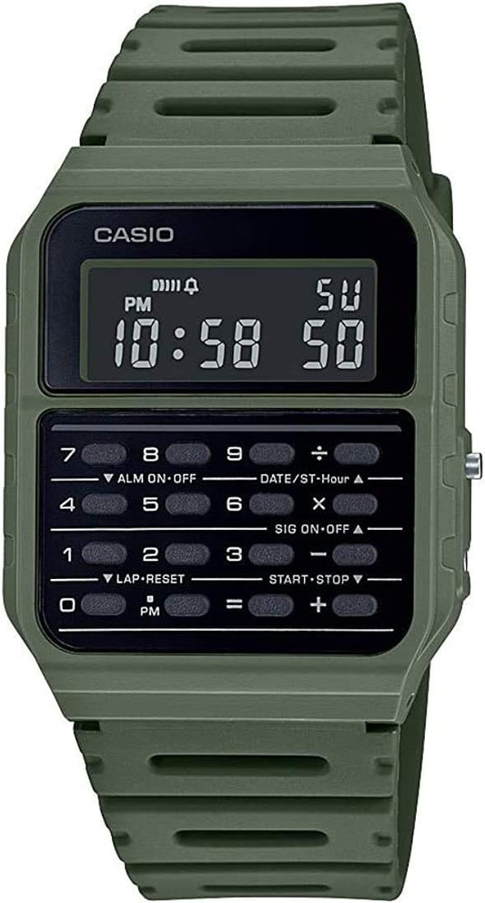 Casio CA-53WF-3B Calculator Watch with Calculator Function, Green, Genuine Box Included, Overseas Model, green