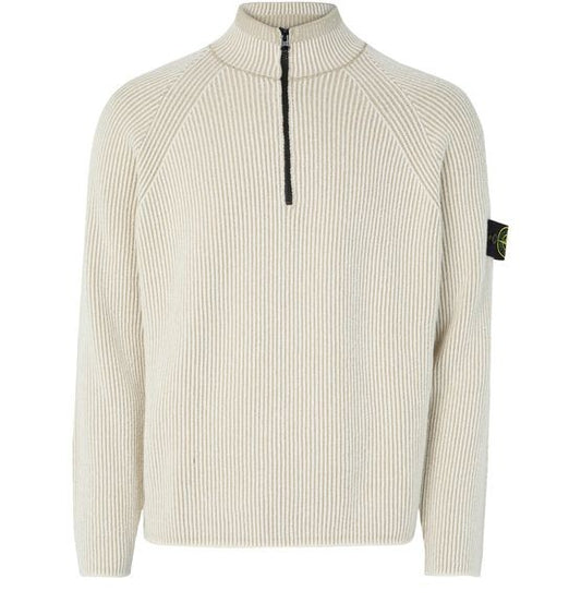 STONE ISLAND Compass patch half-zipped knitted jumper - Image 1