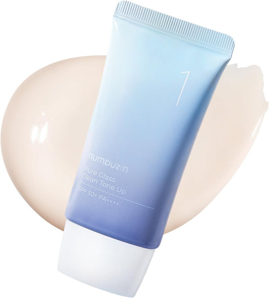 Numbuzin #1 Glass Ball Tone Up Cream SPF 50+ PA++++ 50ml | Makeup Base Korean Cosmetics Natural Tone Up Korean Skin Care Contains 8 Types of Hyaluronic Acid