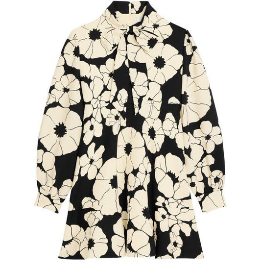 CELINE Skater mini dress in wool organza - Image 1