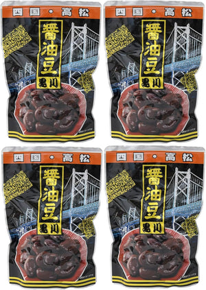 Kurokawa Processed Foods Soy Sauce Beans, Aluminum Stand Bag, 10.6 oz (300 g) x 4 Bags