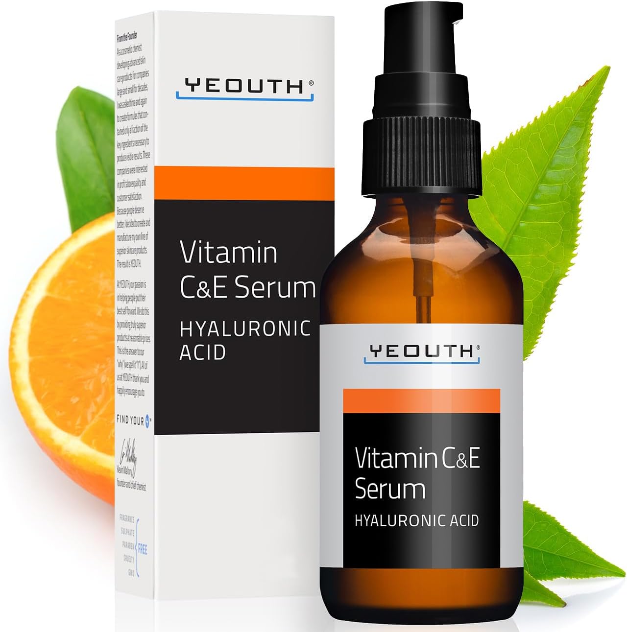 YEOUTH Vitamin C Serum 60ml (2oz) Vitamin C Serum for Face with Vitamin E & Hyaluronic Acid Combinable Retinol Serum for Face Serum Men and Women Beauty Skin Care Cosmetics