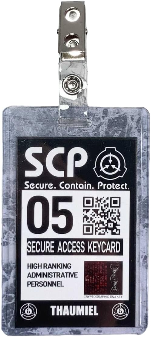 GHHY008 SCP Foundation Level 5 Security Access Key Card Clip Type Name Tag/Name Plate Goods Anime