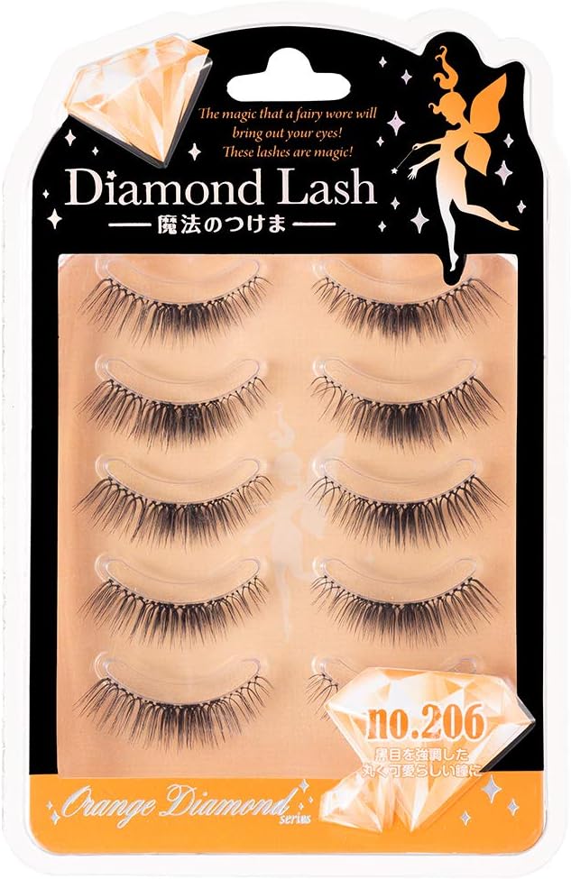 Diamond Lash [no.206] 5 pairs (for upper eyelashes) for round and cute eyes that emphasize black eyes