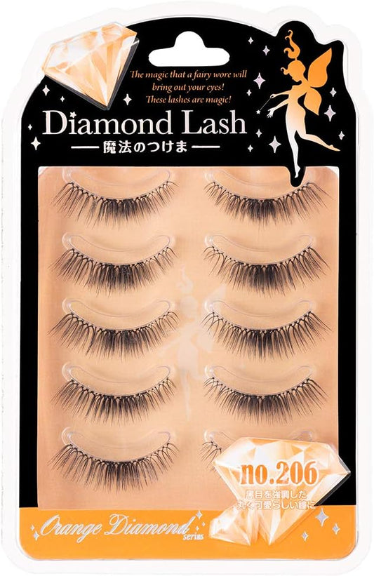 Diamond Lash [no.206] 5 pairs (for upper eyelashes) for round and cute eyes that emphasize black eyes