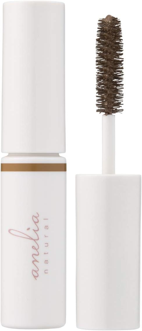 Anelia Natural Additive-Free Eyebrow Mascara [Hypoallergenic Off with Hot Water, Produced by Hina Yoshikawa] 0.2 oz (6.6 g) (Mocha Brown)