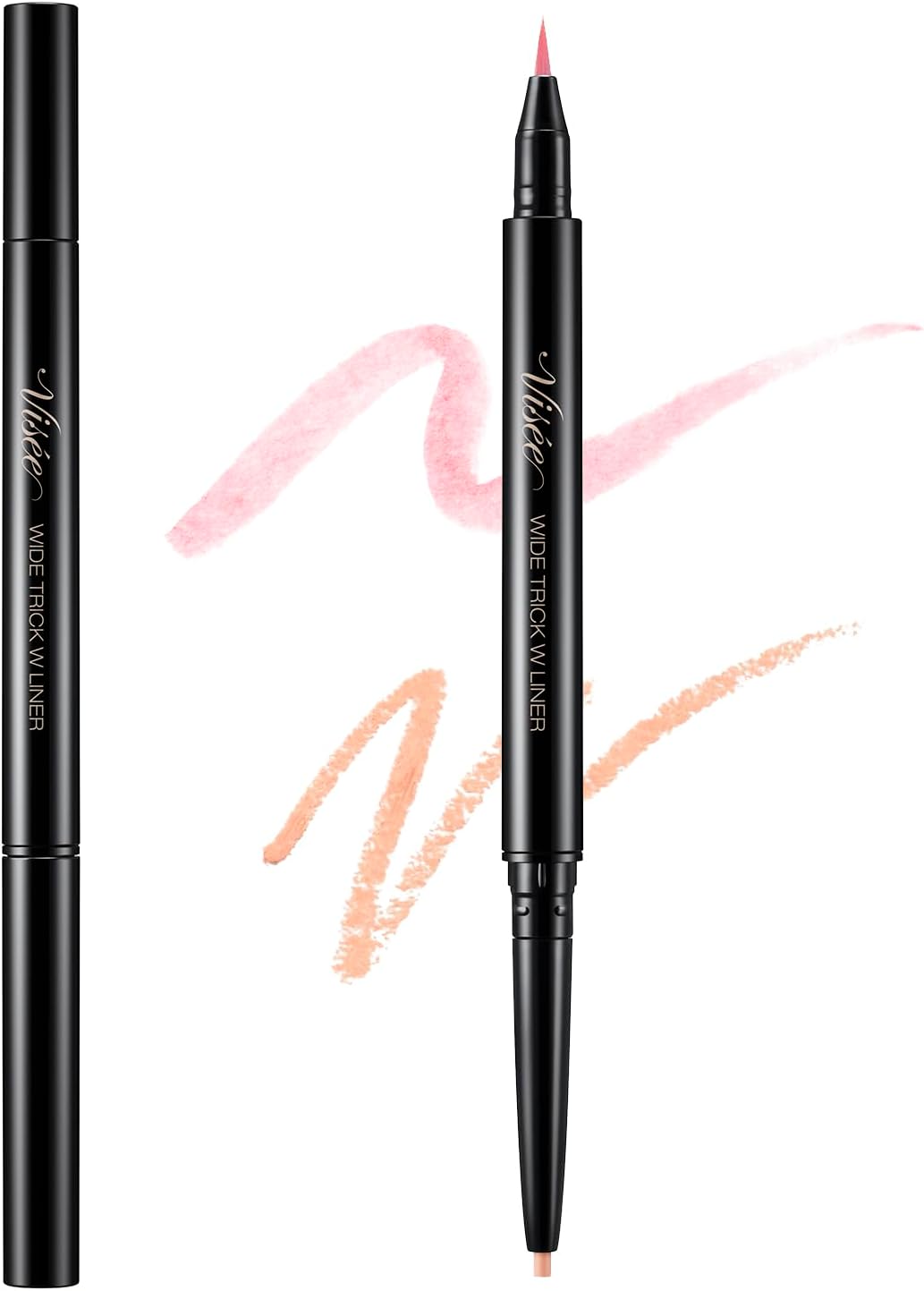 Visee Wide Trick Double Liner, 10, Nuance Thread & Beige Pink, 0.02 oz (0.4 g), Double Liner, Teardrop Bag Liner, Teardrop Bag Concealer, 2-in-1, Shadow Color, 3D Feeling