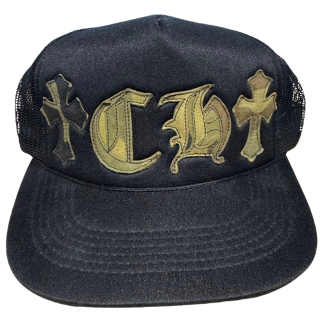 CHROME HEARTS 'CAMO CH CROSS' VINTAGE TRUCKER HAT