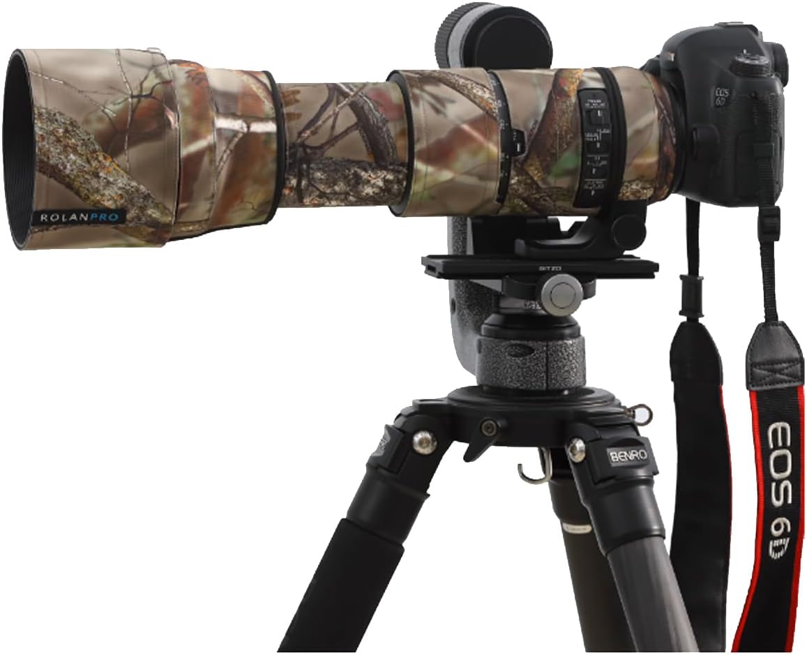 Rolanpro Lens Cover, Camouflage Coat for Telephoto Lens Compatible with SIGMA 150-600mm F5-6.3 DG OS HSM Contemporary (AF Version), Triple Layer Protection, jungle camouflage, Modern
