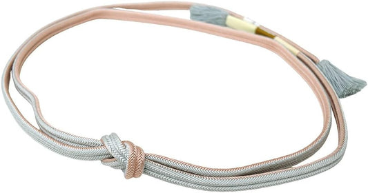 Nagomiya, Genuine Silk Belt Keikan (Day/Night), Reversible, Bright, Long, Traditional Crafts, Kyoto Braid, Square Cedar Set, Stranded Tassel