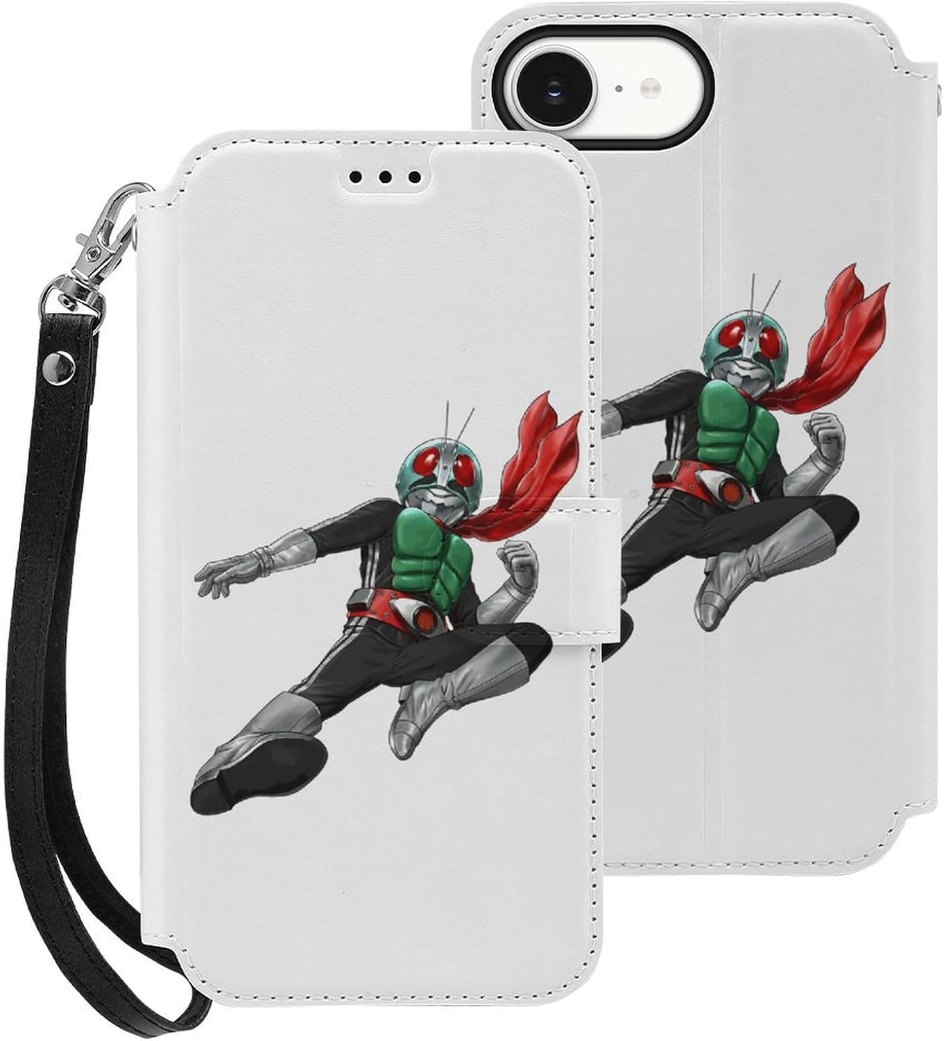 iPhone 16 E用ケース 手帳型 仮面ライダー アイフォン16用ケース 財布型 カード収納 おしゃれ スマホケース 携帯ケース スタンド機能