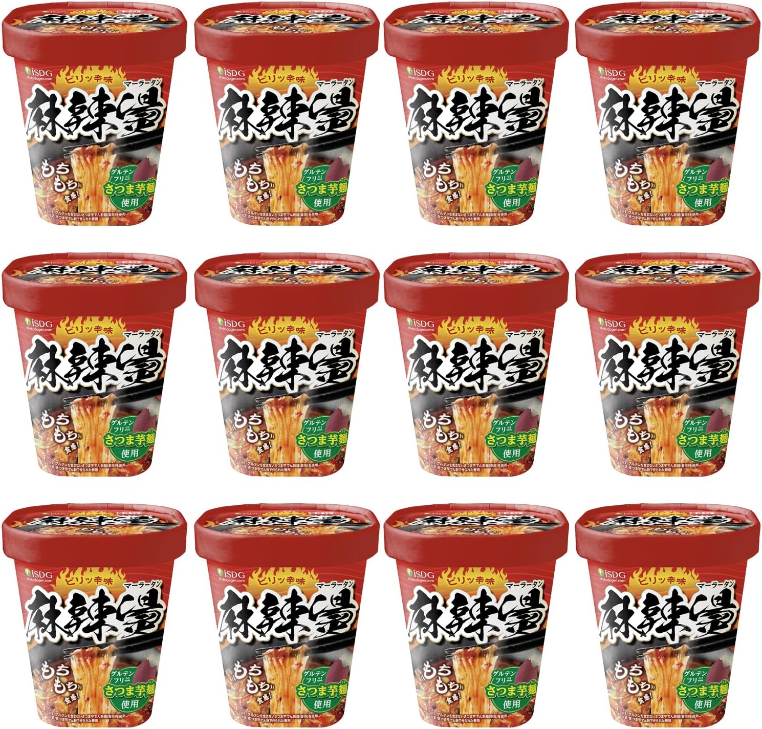 医食同源ドットコム 麻辣湯 (マーラータン) 88g × 12食 『ヴイ一ガン認証取得商品』グルテンフリー さつま芋麺使用 植物由来 低カロリー おいしい モチモチ食感 即席春雨 カップ麺