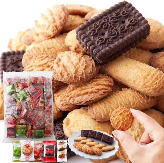 Natural Living Individually Wrapped Assorted 3 Cookie (500g) Assorted Bakery Candy Cookie Set Chocolate Cream Sand, Vanilla, Milk, Old Fashioned Rustic Favors, Events, Shares, Petite Gifts
