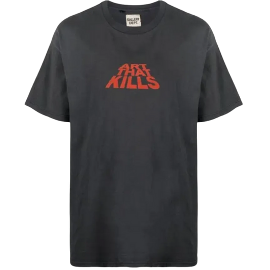 GALLERY DEPT. WASHED BLACK 'ATK STACK' T-SHIRT