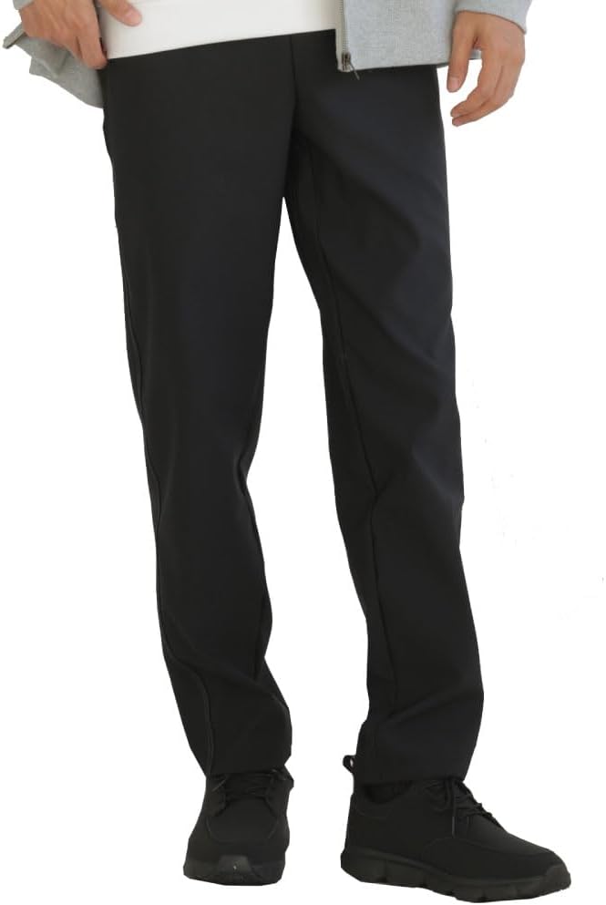 Fleece-Lined Stretch Pants, Made in Japan, Horizontal Stretch Pants, Front Closure, Windproof, Cold Protection, Autumn, Winter, Gentleman, Men's, Choose from Sizes