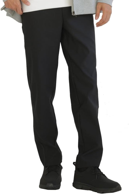 Fleece-Lined Stretch Pants, Made in Japan, Horizontal Stretch Pants, Front Closure, Windproof, Cold Protection, Autumn, Winter, Gentleman, Men's, Choose from Sizes