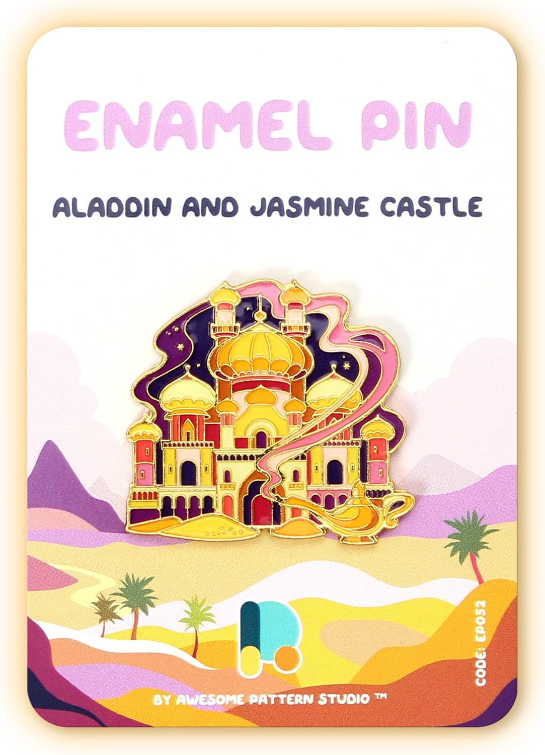 Pin esmaltado - Castillo de Aladino y Jazmín. Edición de coleccionista, Pin de recuerdo duradero y elegante para mochilas, chaquetas, sombreros y accesorios