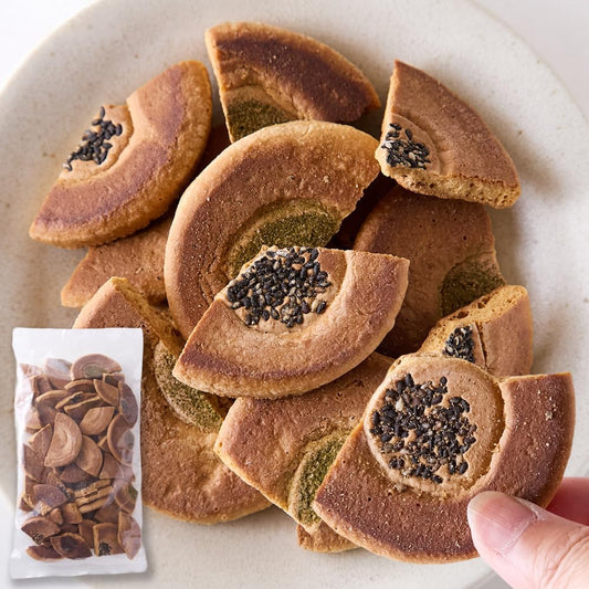 Natural Lifestyle Unsorted Katayaki Cracked Rice Crackers (10.6 oz/300g) Iga Specialty Hand-Baked Souvenir Japanese Sweets Black Sesame Blue Nori Mix Hard Rice Crackers Regional Confectionery