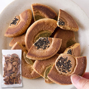 Natural Lifestyle Unsorted Katayaki Cracked Rice Crackers (10.6 oz/300g) Iga Specialty Hand-Baked Souvenir Japanese Sweets Black Sesame Blue Nori Mix Hard Rice Crackers Regional Confectionery