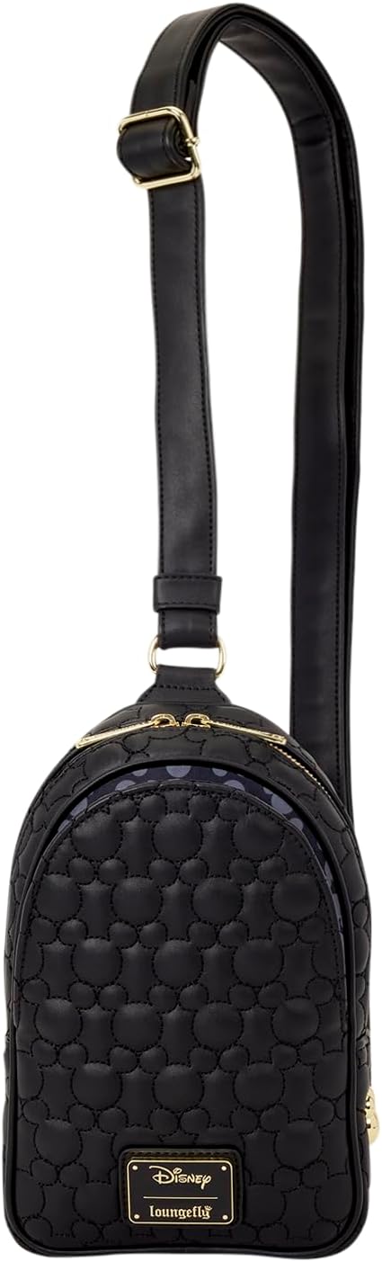 Loungefly Disney Mickey Mouse Sac à bandoulière convertible avec sangle jacquard réglable