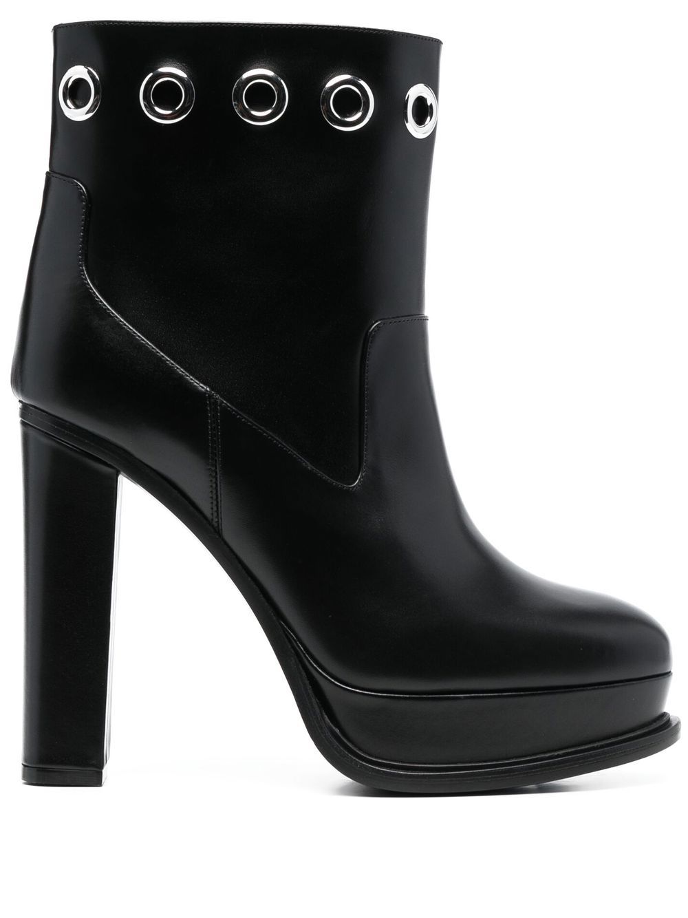 Alexander McQueen アレクサンダーMCクイーンレザーヒールアンクルブーツ - Image 1