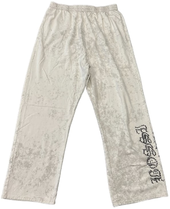 BOSSI 'BLUE SKULL DAGGER' WHITE SWEATPANTS