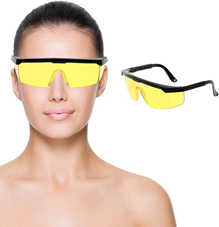 mecaponn Eyelash Goggles, Safety Glasses for Hair Removal, Eye Protection, Light Shading Sunglasses, Light Removal, 2 Pieces, Epilator Glasses, For Home Use, Glasses, Laser Hair Removal
