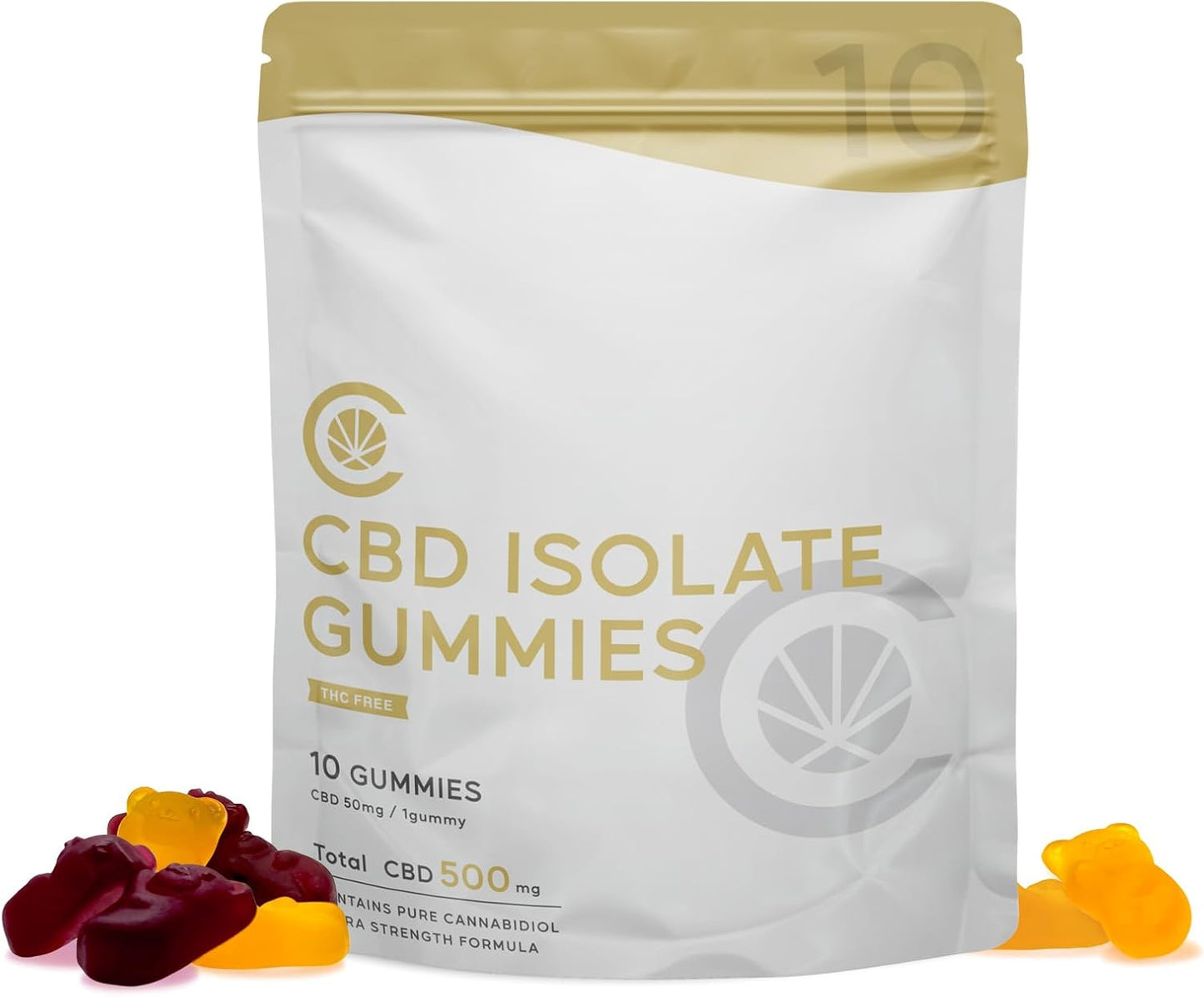 CBD Gummies CannaTech 500mg 10 pieces 50mg/piece Using CBD Isolate High Concentration (Grape and Mandarin Flavor)
