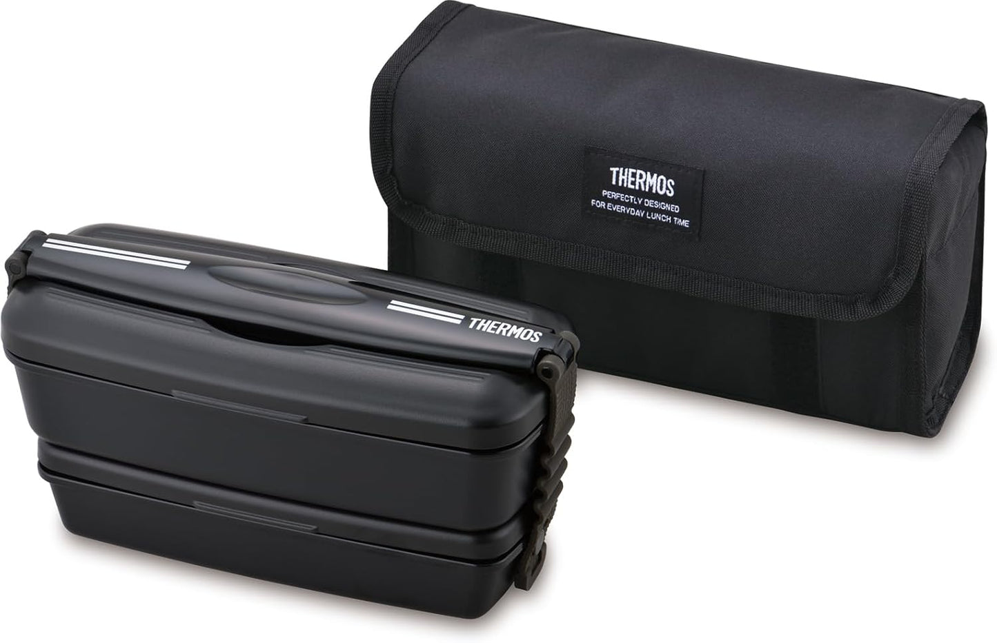 Thermos DJB-906W DPBK 2-Tier Fresh Lunch Box, 30.4 fl oz (900 ml), Deep Black