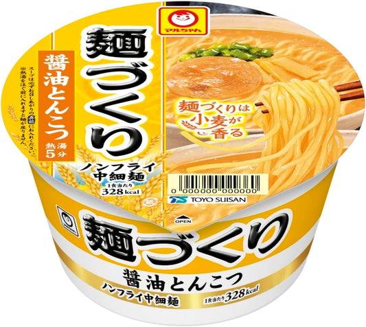 Maru-chan Noodle Making, Soy Sauce Tonkotsu (3.2 oz (91 g) x 12 Pieces, Non-fried Medium Thin Noodles, Tonkotsu, Cup Ramen, Cup Ramen (Fragrant Soup x Wheat Fragrant Vine Noodles), Buy Box Ramen, Toyo