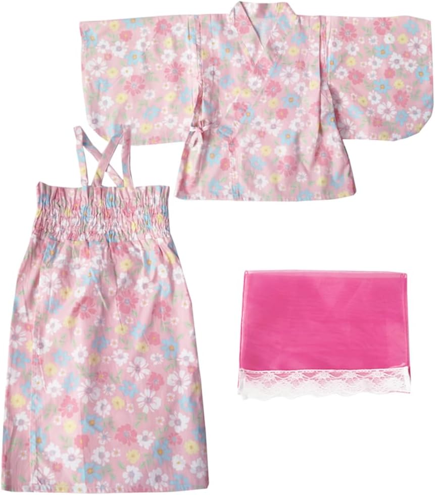 SLINX HF19 Yukata, Children, Girls, Baby, Kids, Summer Festivals, Summer, Kimono, Yukata, Children's Yukata, Separates, 3-Piece Set, Obi Ribbon, Camisole, Japanese Pattern, One Piece Top and Bottom
