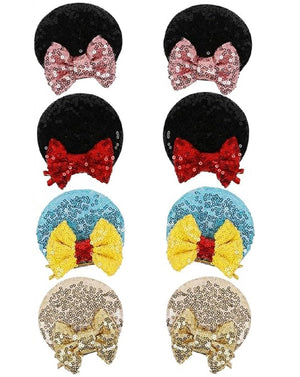Clips de Lazos para el Cabello con Orejas de Ratón, Paquete de Orejas de Ratón con Brillantina, Bonitos Lazos para el Cabello, Accesorios para el Cabello para Mujeres, Disfraz, Favor de Fiesta de