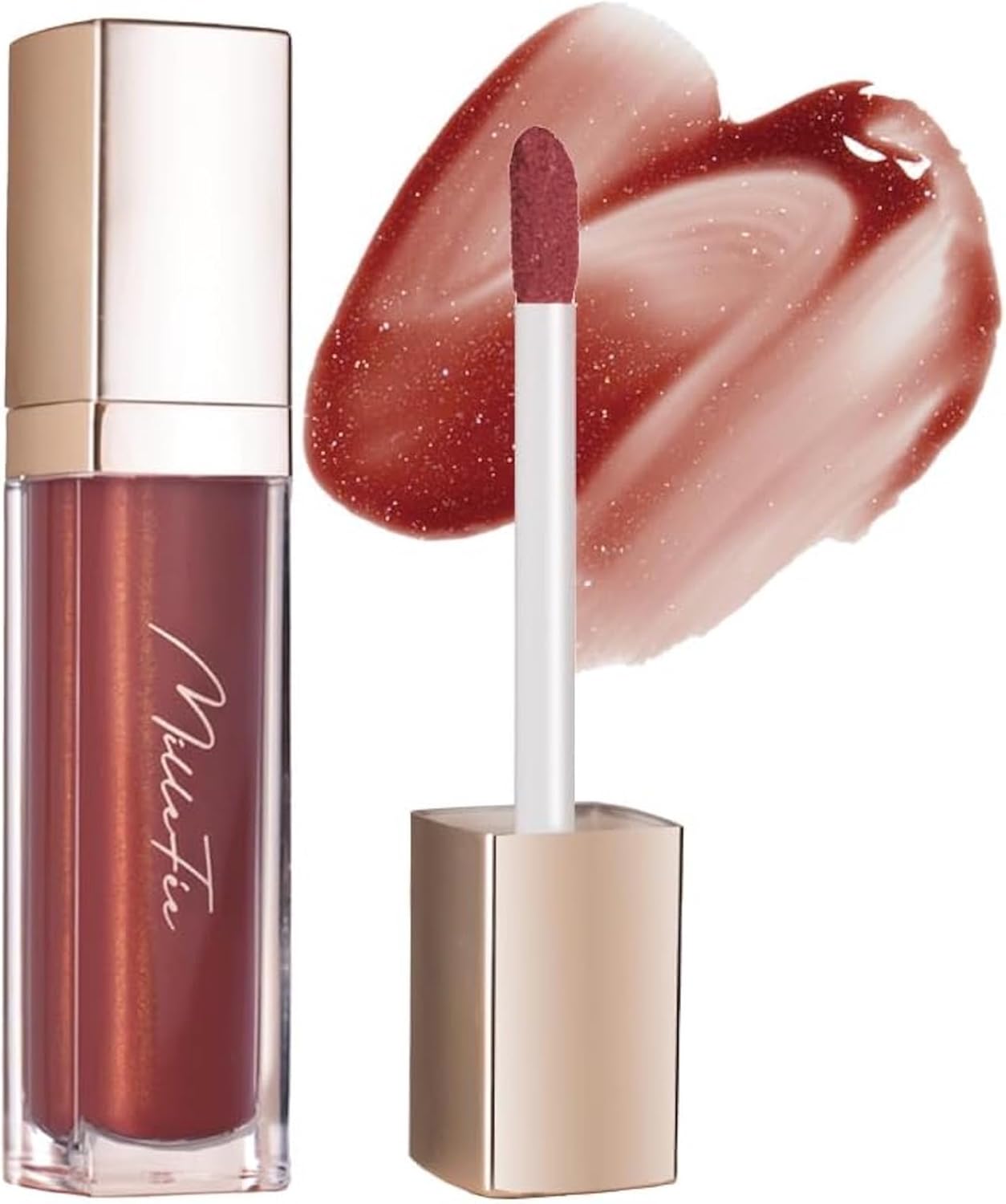Milfee Glamorous Slip Plumper, 05, Romantic Brown, 0.2 fl oz (6.2 ml), Candy Ball, Lip Gloss, Moisturizing, Glitter, Transparent, Plump, Chewy, Hyaluronic Acid, MilleFee