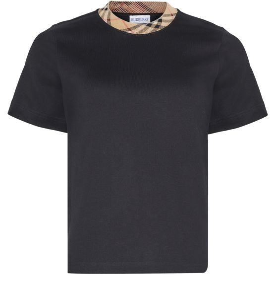 BURBERRY Check T-shirt with collar - Image 1