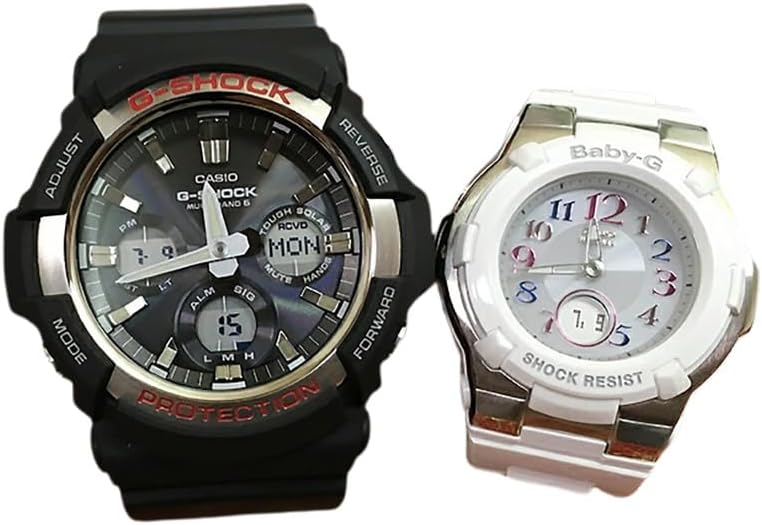 CASIO GAW-100-1AJF GAW-100-1AJF BGA-1100GR-7BJF Baby G Analog Digital Radio Solar Pair Pair Watch Pair Watch, multicolor (black / white)