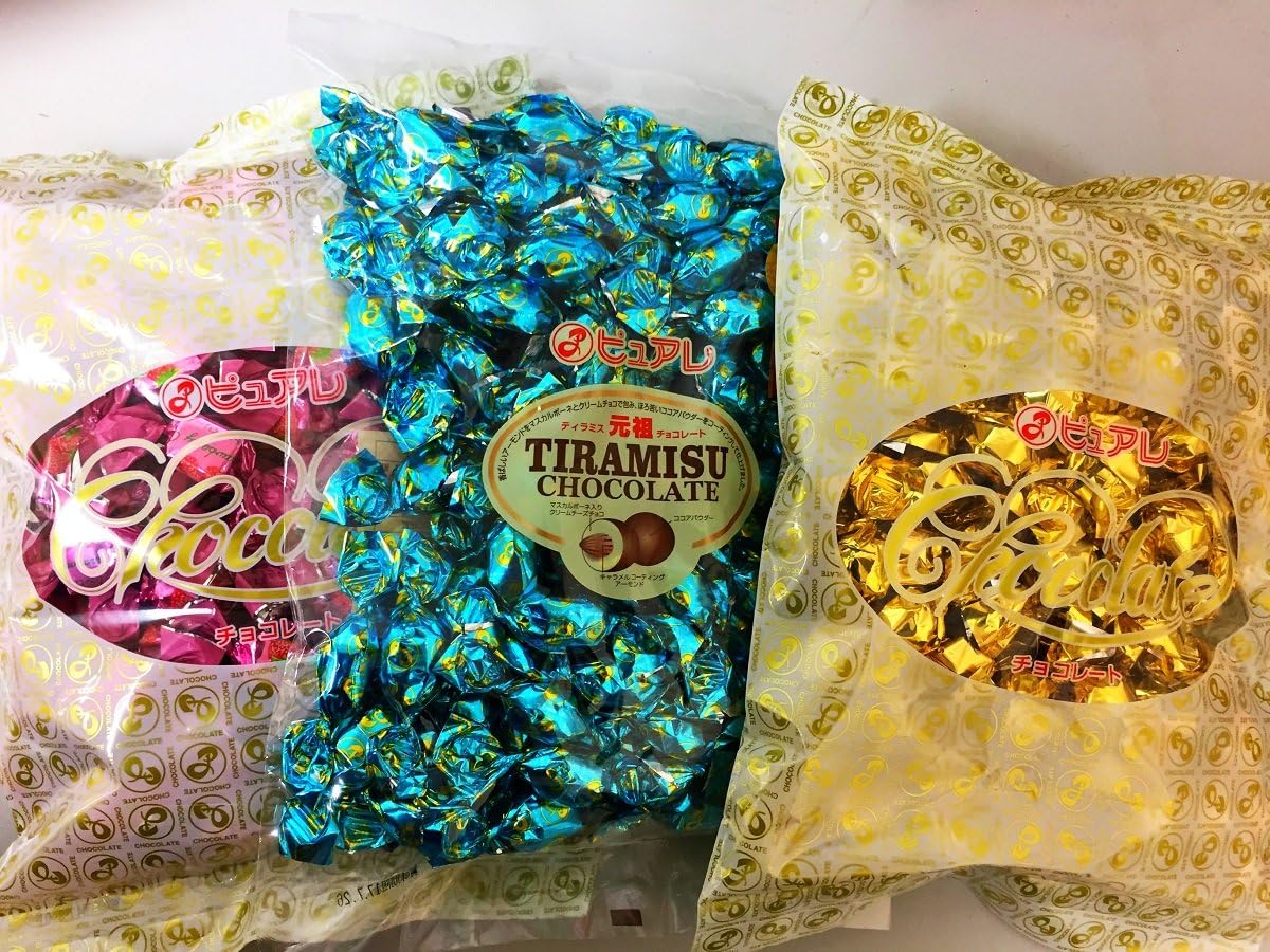 Pure Re Ganso Tiramischoco 17.6 oz (500 g) + Strawberry Parfait 17.6 oz (500 g) + Cappuccino Chocolate 17.6 oz (500 g), 3-piece set [Commercial Size]