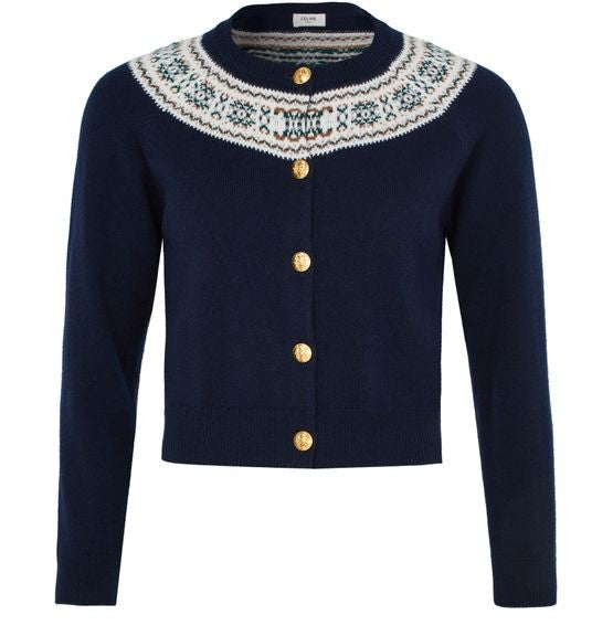 CELINE Cardigan in fair isle cashmere - Image 1