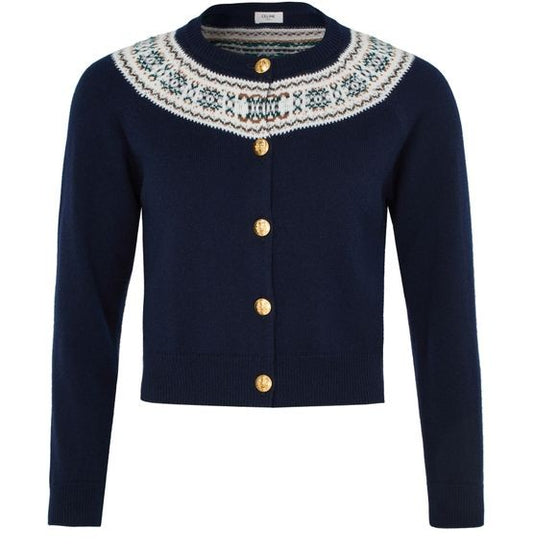 CELINE Cardigan in fair isle cashmere - Image 1