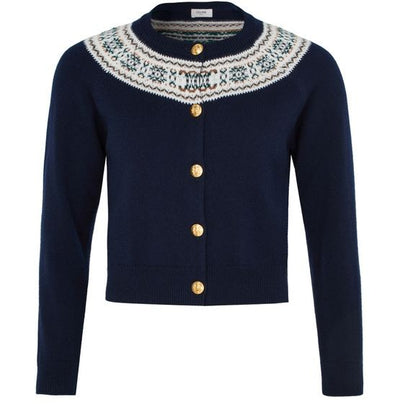 CELINE Cardigan in fair isle cashmere