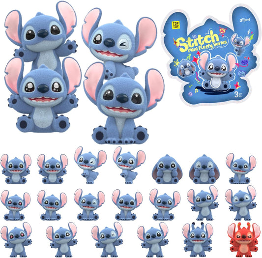 TOP TOY Disney "Mini Fluffy Stitch" Series (3 Pieces) Blind Box Figure, Soft Vinyl Figure, Gift for Birthday, Gift, Stitch, Christmas Gift