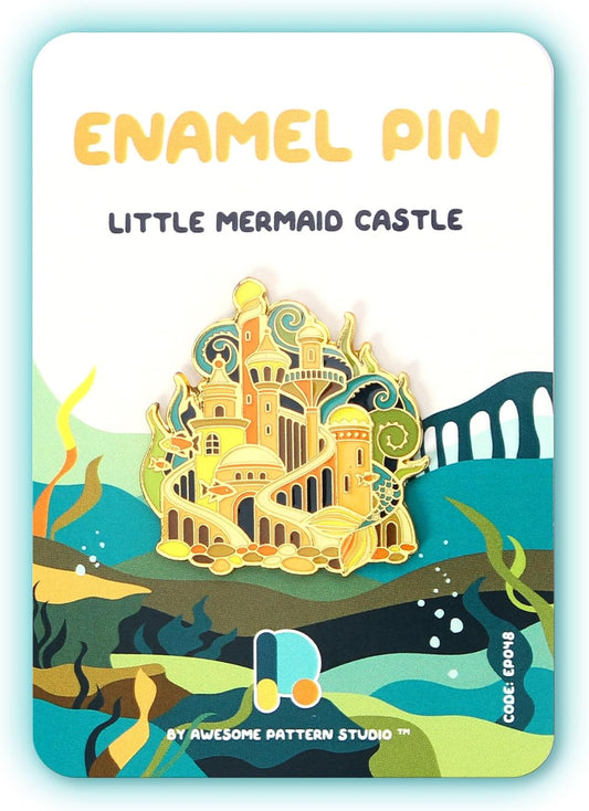 Pin esmaltado - Castillo de la Sirenita. Edición Coleccionista, Pin de recuerdo duradero y elegante para mochilas, chaquetas, sombreros y accesorios