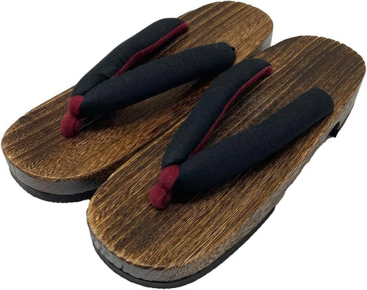 Kyoto Kimono Yuzen Geta Clogs, Women's, Yukata Accessories, Hemp Leaves, Solid Color, Dull Color
